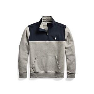 Polo Ralph Lauren Hybrid 1/2 Zip Pullover Elbow Pads Navy/Gray Size Medium Knit